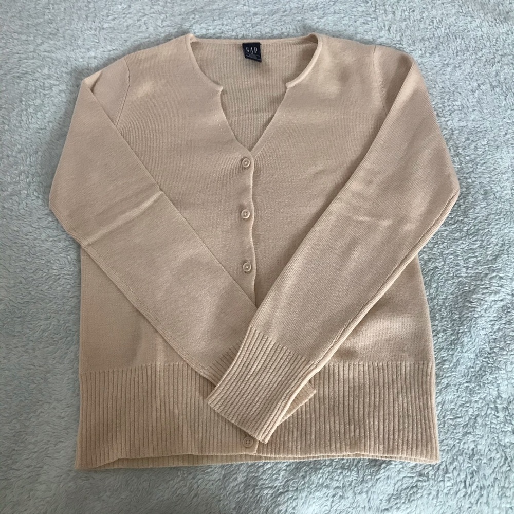 GAP Beige V neck Wool Cardigan